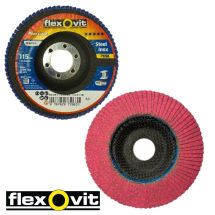 FLEXOVIT 115MM FLAP DISC P40 STEEL INOX PINK