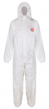 LAMINATED WHITE DISPOSABLE - L COVERALL WATER RESISTANT T/5&6