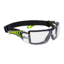 PORTWEST TECH LOOK PLUS SAFETY SPECS CLEAR + FOAM PROTECTION