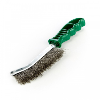 PLASTIC HANDLE STAINLESS STEEL WIRE BRUSH GREEN
